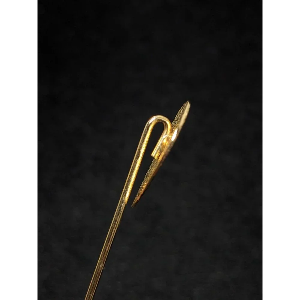 Vintage Gold Tone Textured Teardrop Stick Pin‎ Modernist Pear Classic